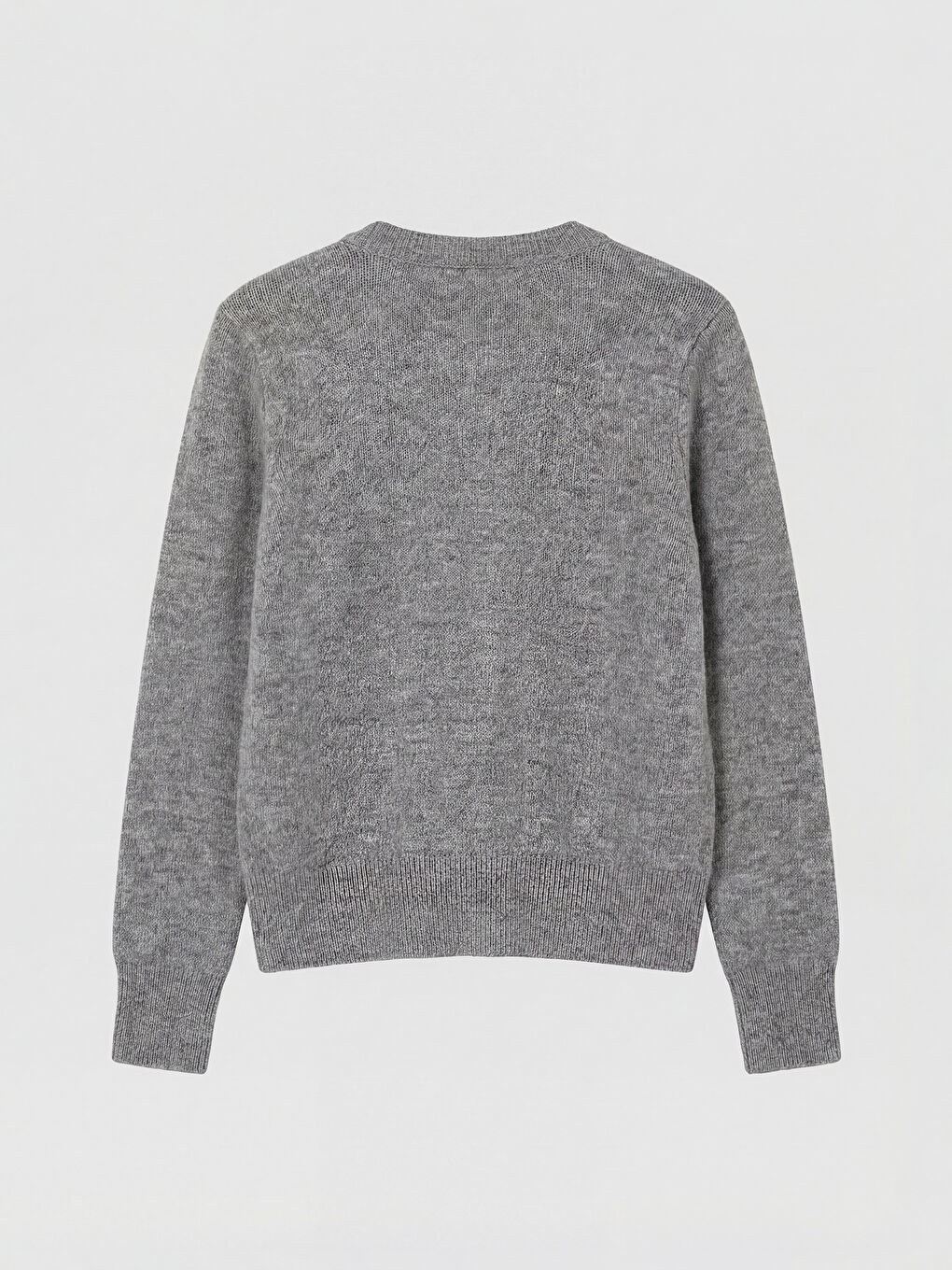 Gri Bisiklet Yaka Kadın Triko Hırka-5