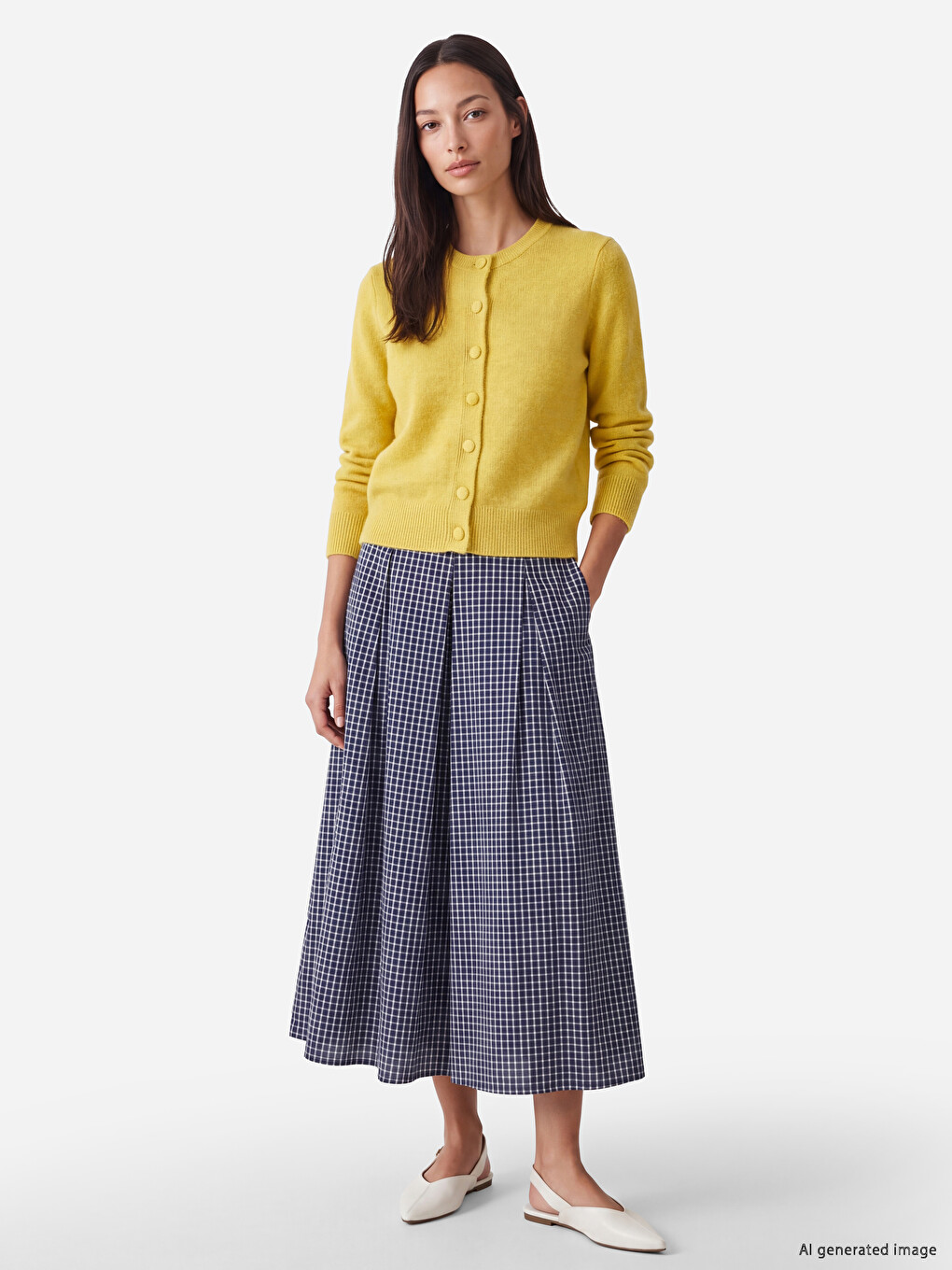 Cardigan Tricotat Cu Guler Rotund Pentru Femei-1