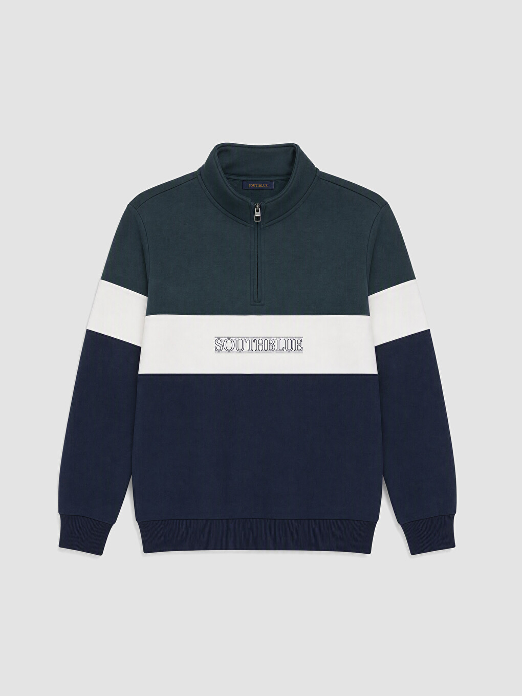 Mock Neck Color Block Men's Sweatshirt-4