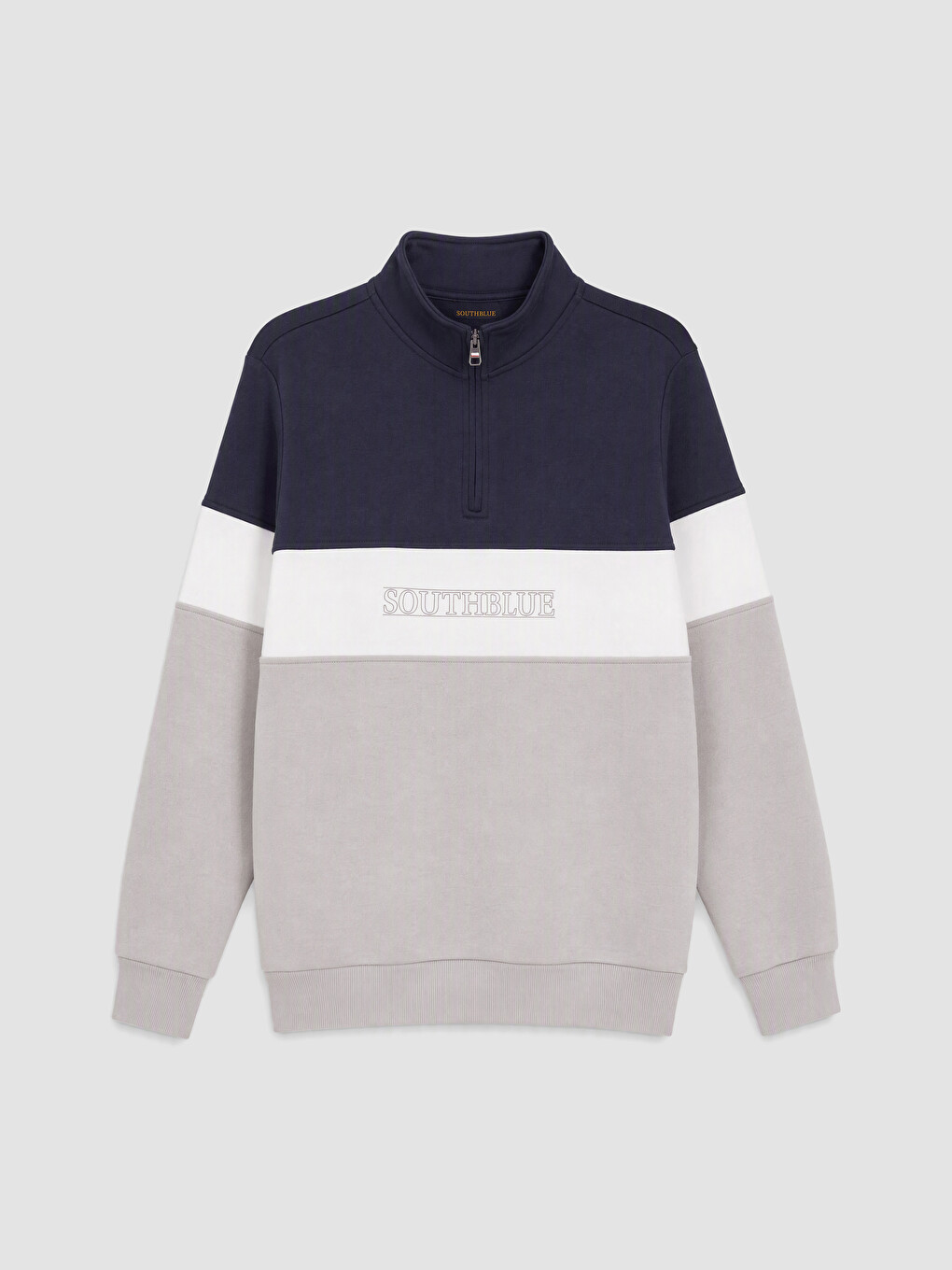 Mock Neck Color Block Men's Sweatshirt-4