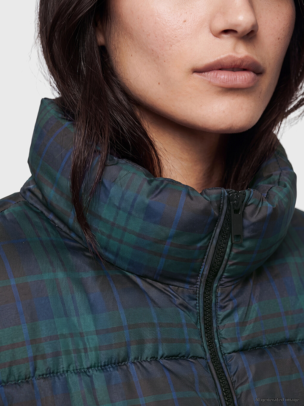 Woman Navy Puffer Coat-2