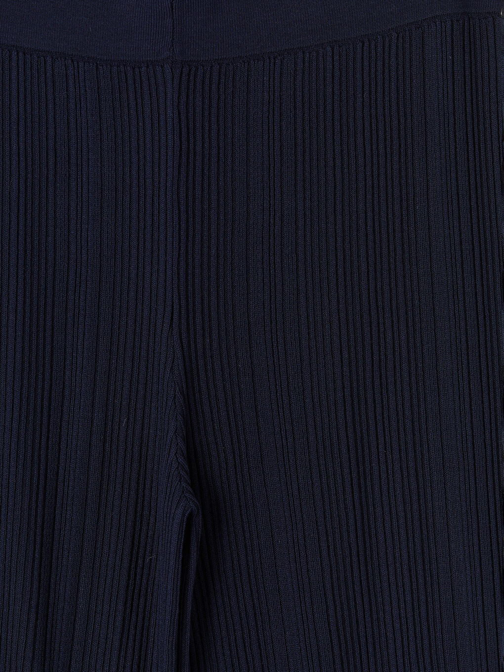 Lacivert Beli Lastikli Kadın Triko Pantolon-2