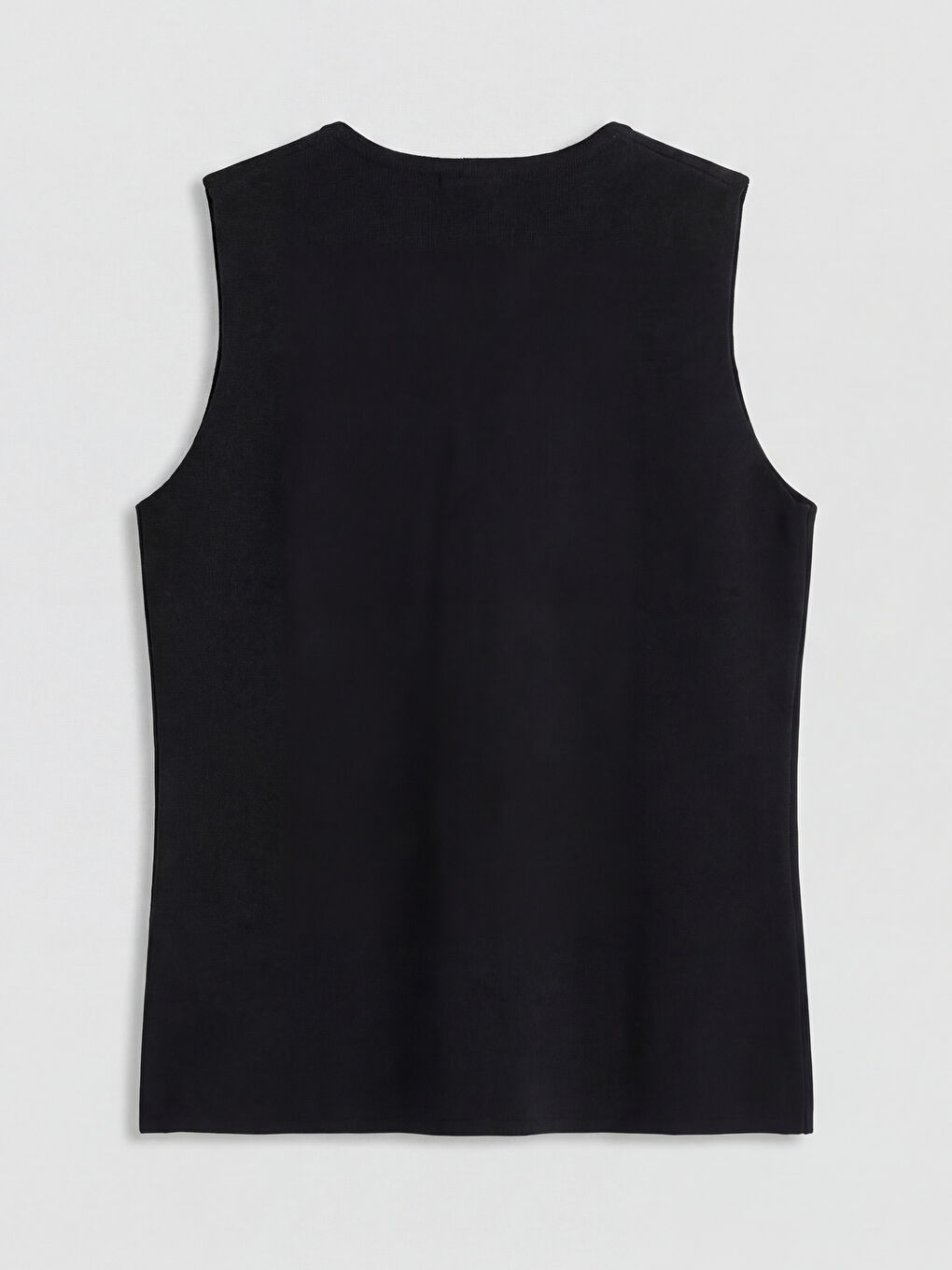 Siyah Bisiklet Yaka Kadın Triko Yelek-1