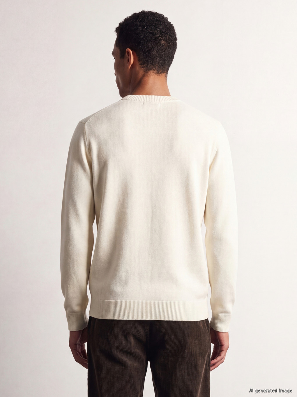 Ekru Regular Fit Erkek Triko Kazak-3