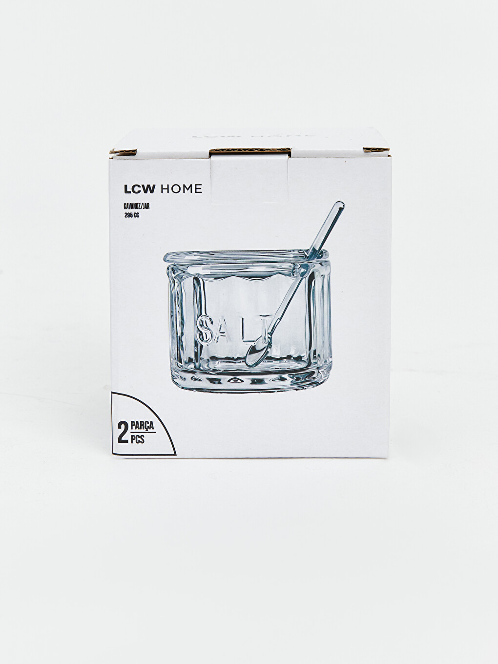 Embossed Lettered Lidded With Spoon Glass Bowl-2