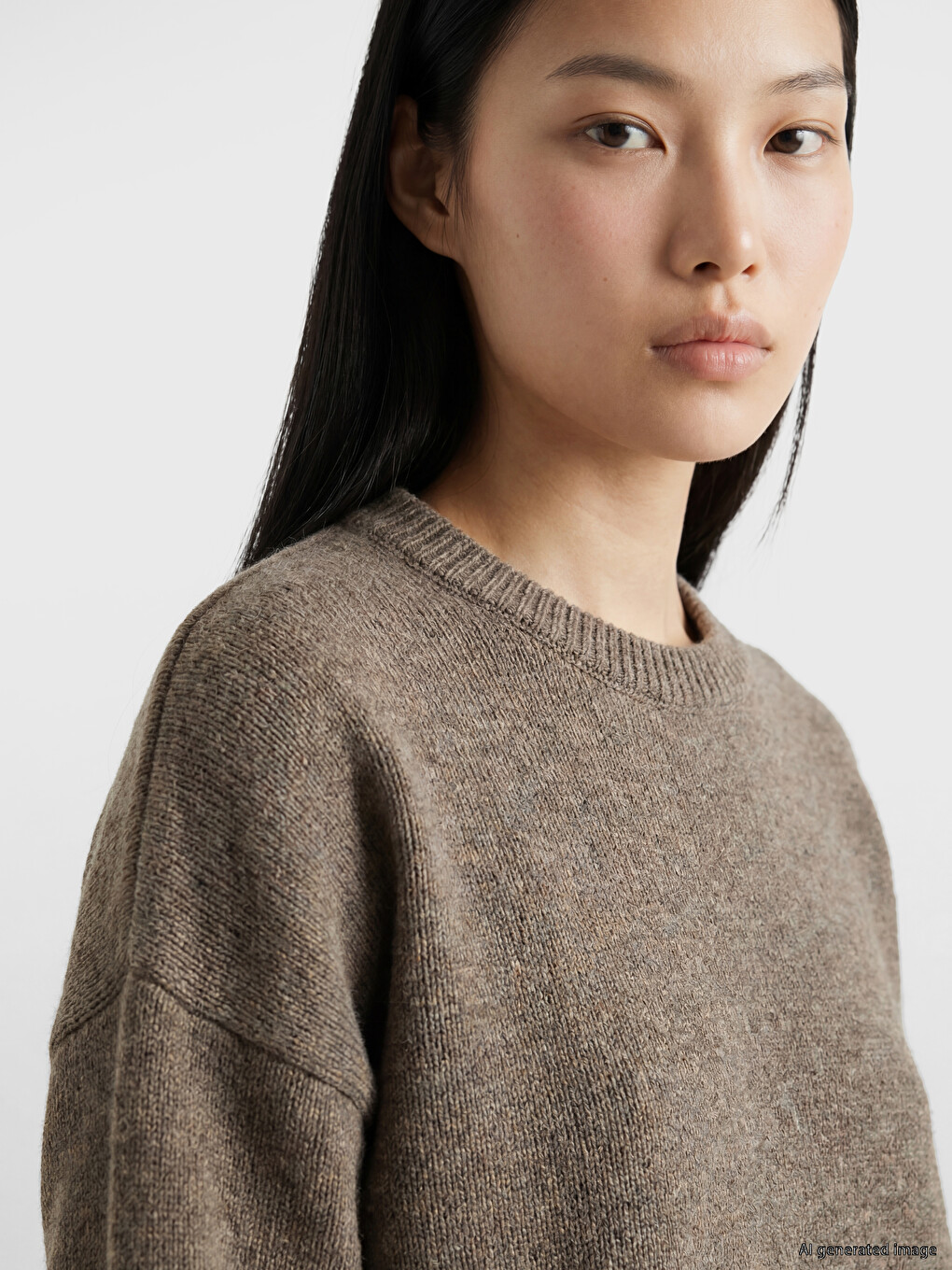 Crew Neck Oversze Women's Knitwear Sweater-2