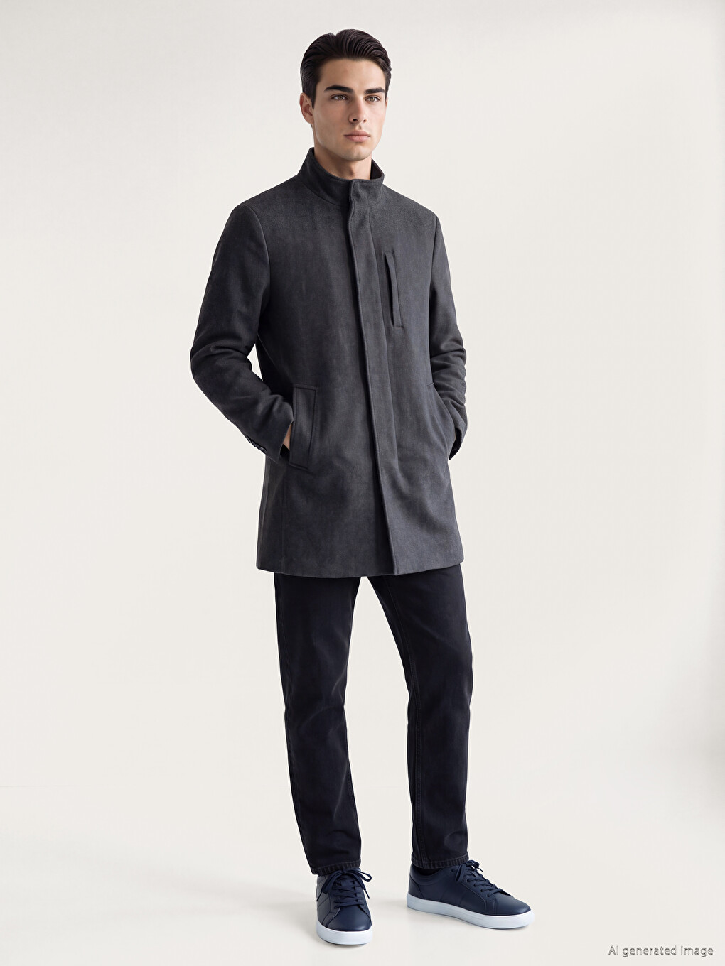 Man Anthracite Coatigan-1