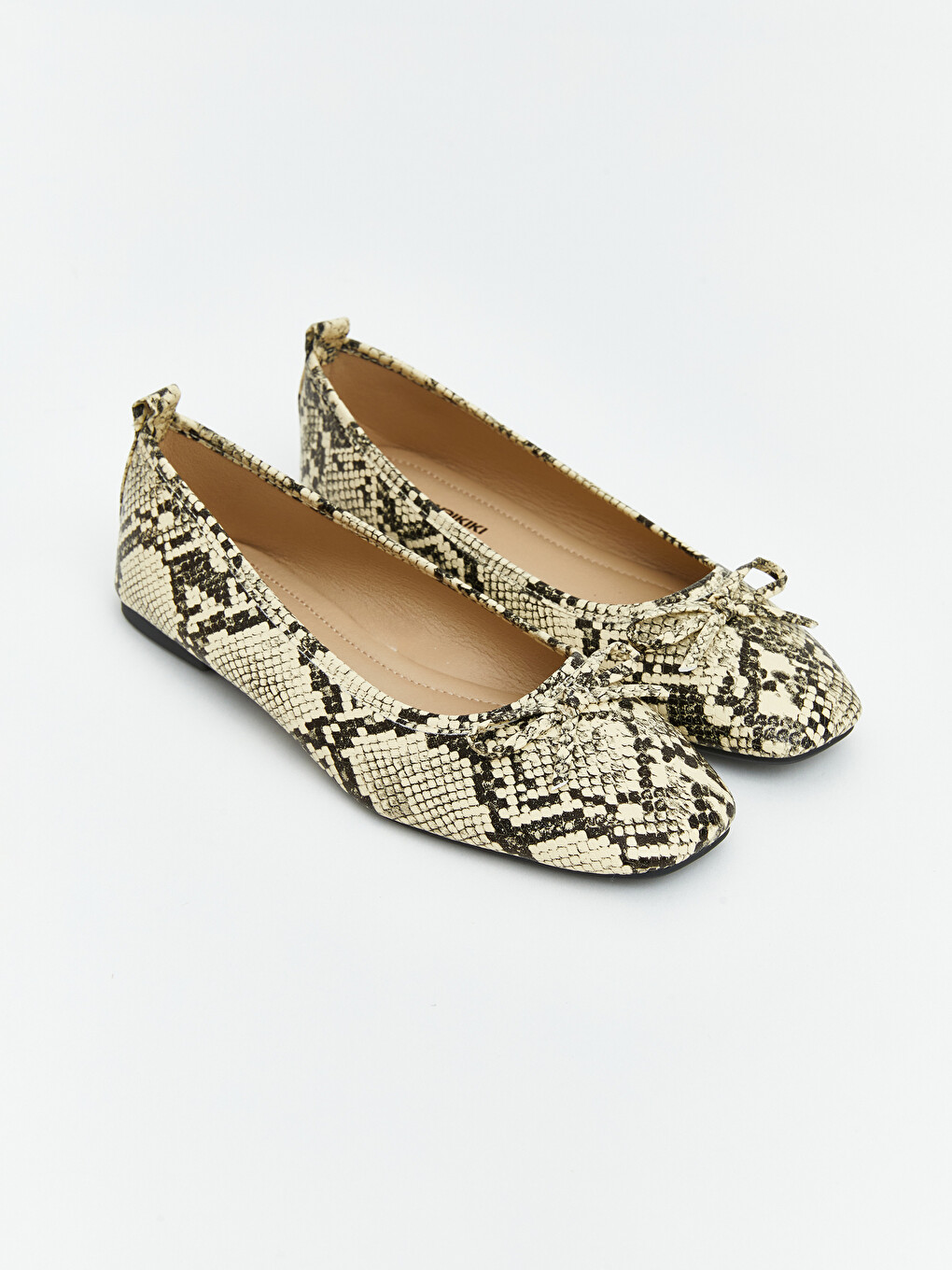 Snake Skin Patterned Women's Ballet Flats