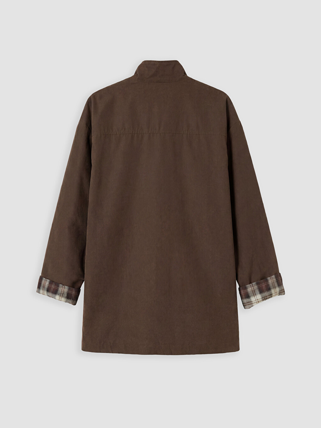Kahverengi Oversize Gabardin Kadın Trençkot-5