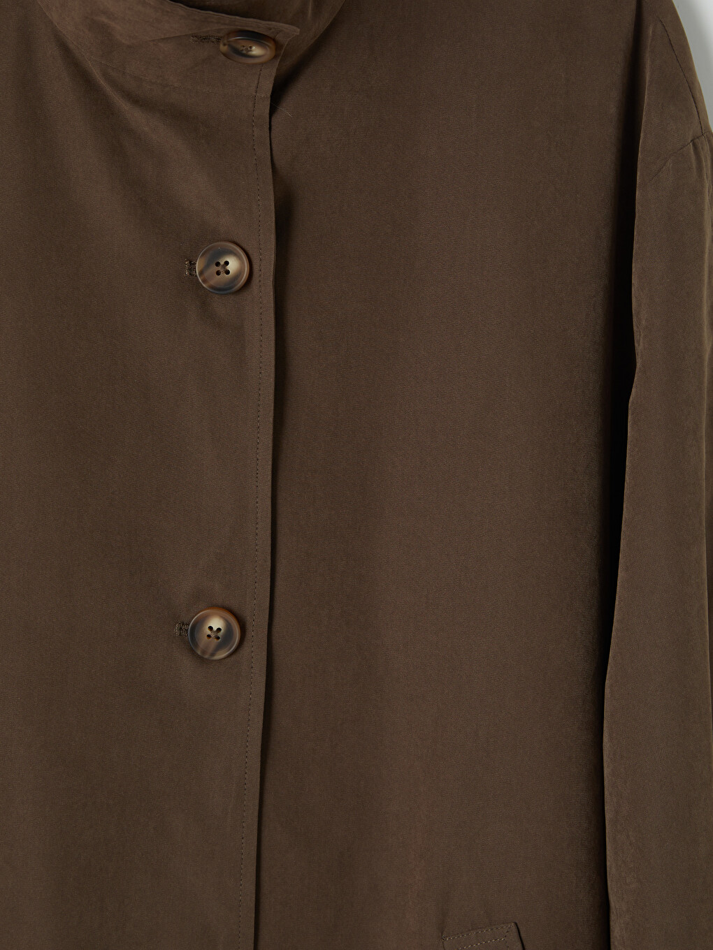 Kahverengi Oversize Gabardin Kadın Trençkot-6