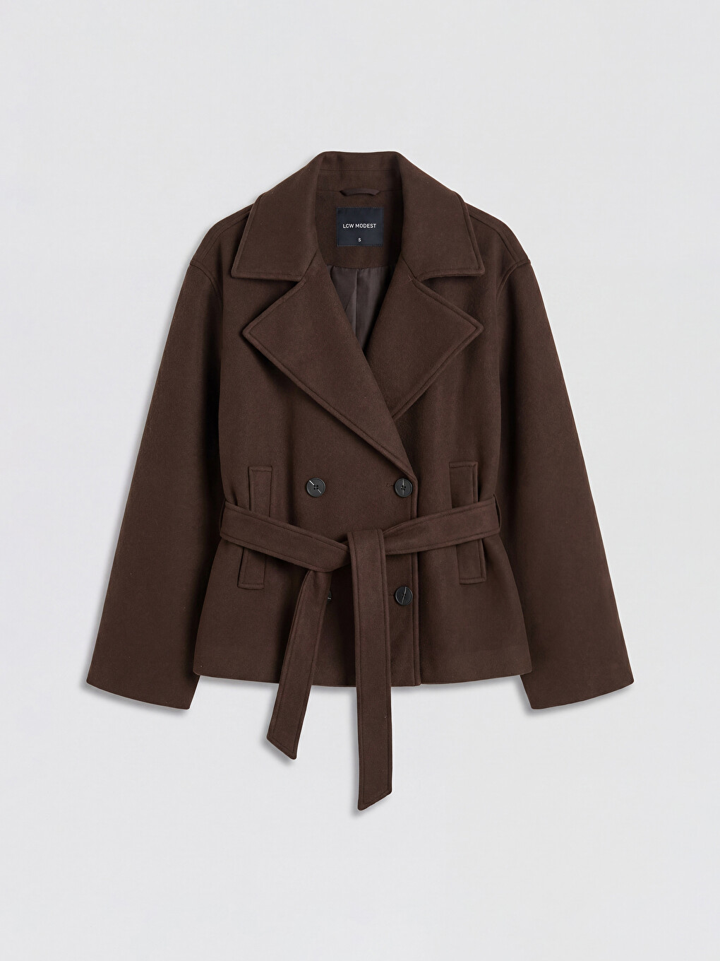 Double Breasted Collar Women's Cachet Coat-4