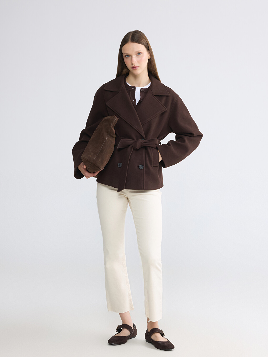 Double Breasted Collar Women's Cachet Coat-1