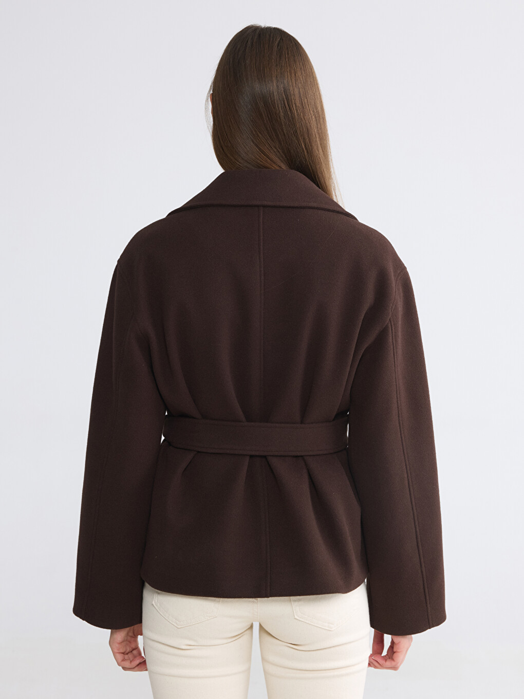 Double Breasted Collar Women's Cachet Coat-3