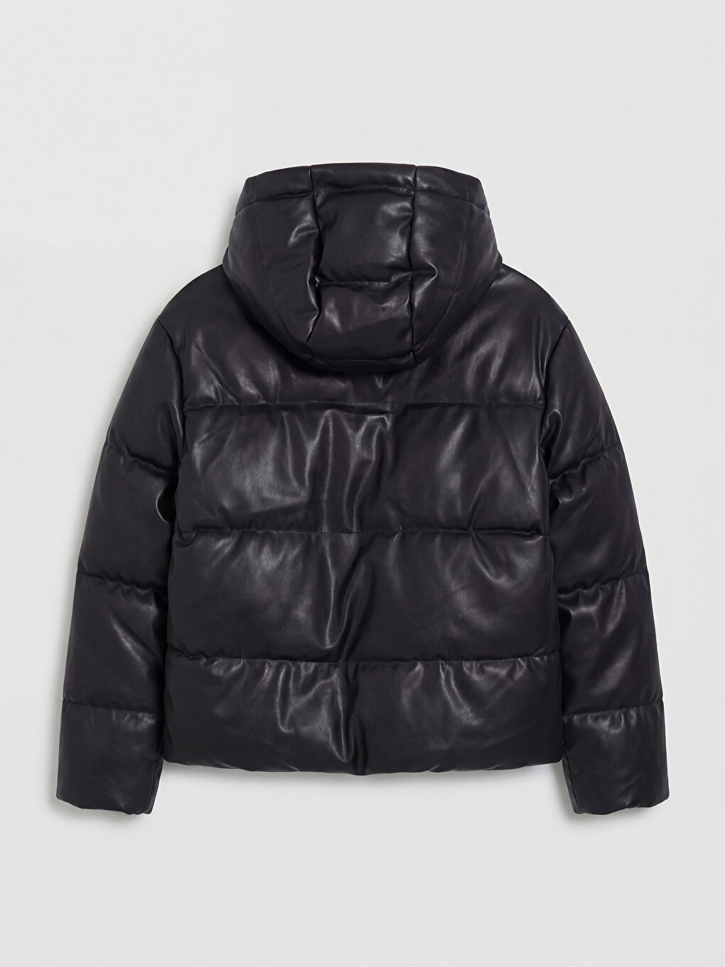 Woman Black Puffer Coat-6