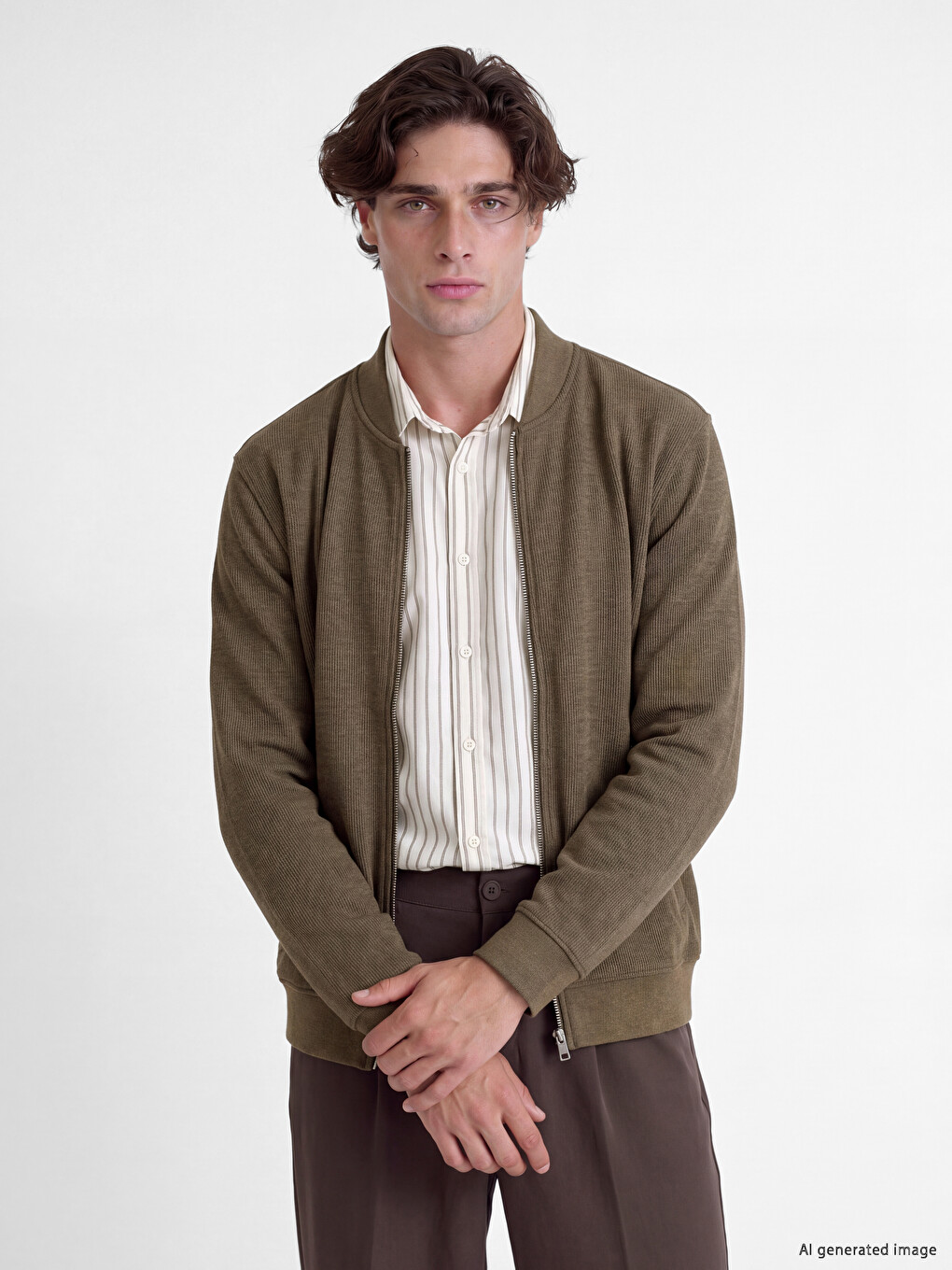 Regular Fit Erkek Fermuarlı Sweatshirt