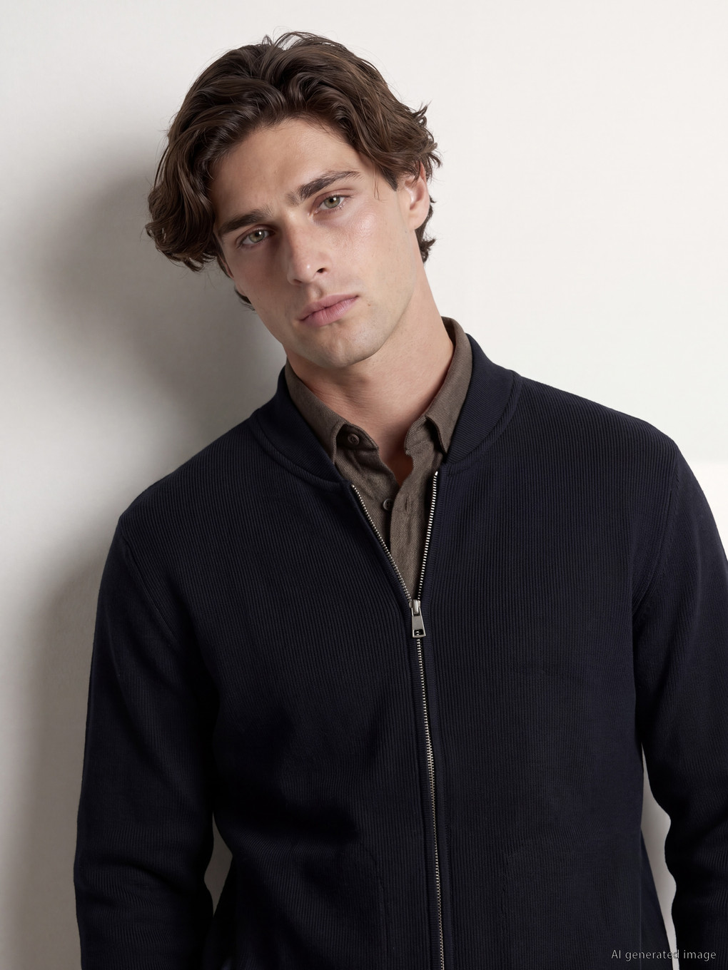  Regular Fit Erkek Fermuarlı Sweatshirt