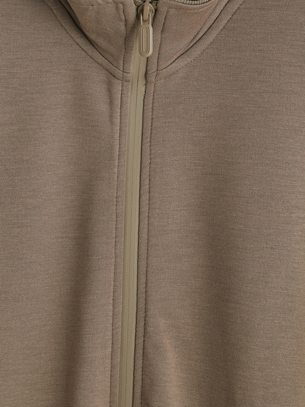 Man Brown Zip-up Sweatshirt-5