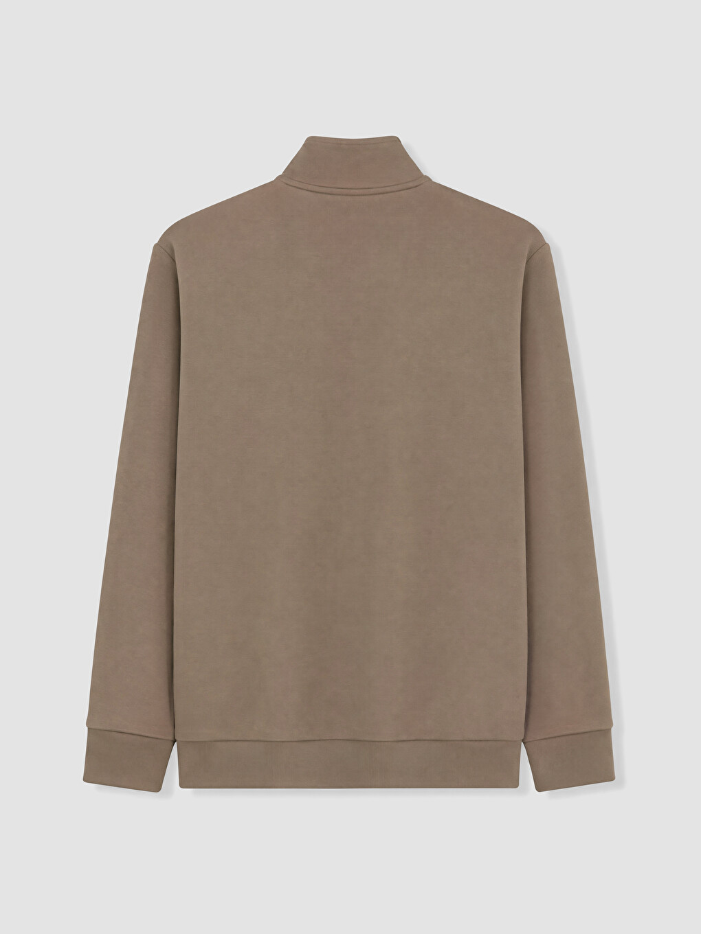 Man Brown Zip-up Sweatshirt-6