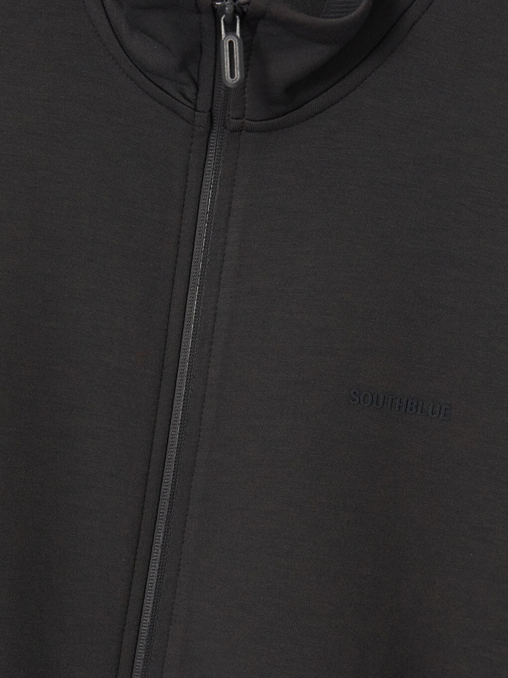Antrasit Dik Yaka Erkek Fermuarlı Sweatshirt-1