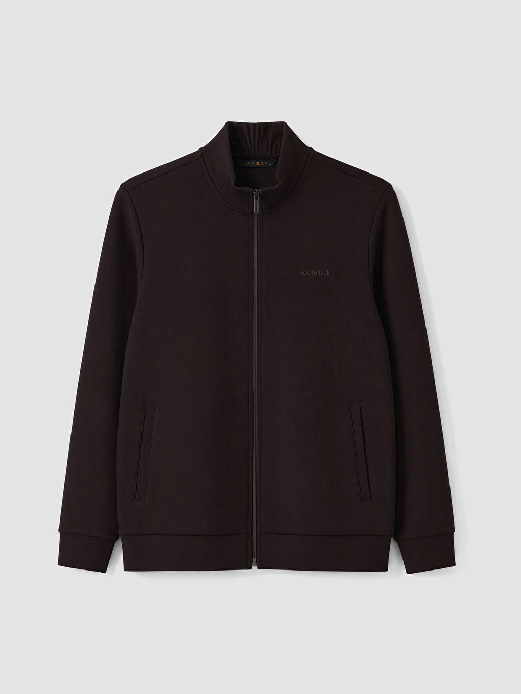 Man Brown Zip-up Sweatshirt
