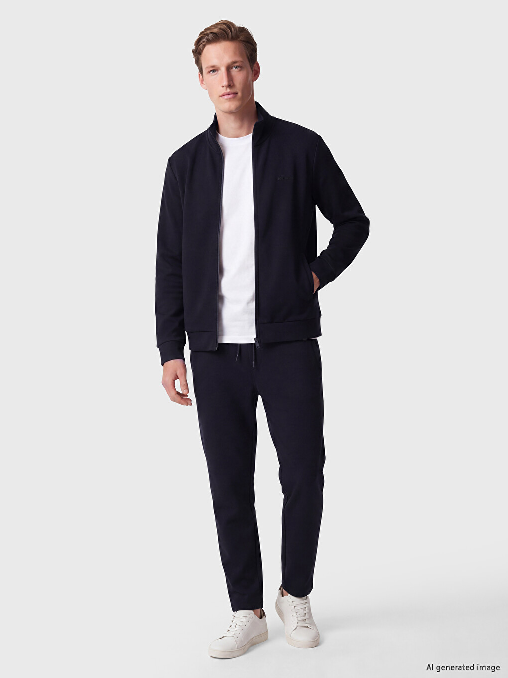 Men's Mock Neck Zip-up Sweatshirt-1