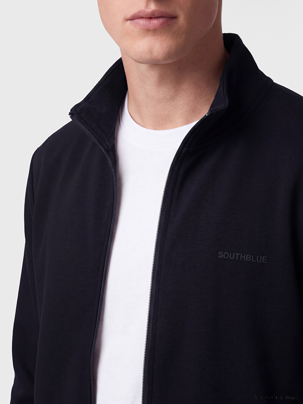 Men's Mock Neck Zip-up Sweatshirt-2