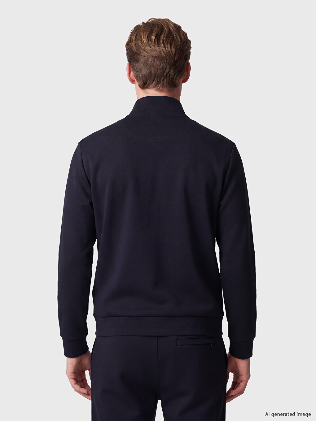 Men's Mock Neck Zip-up Sweatshirt-3