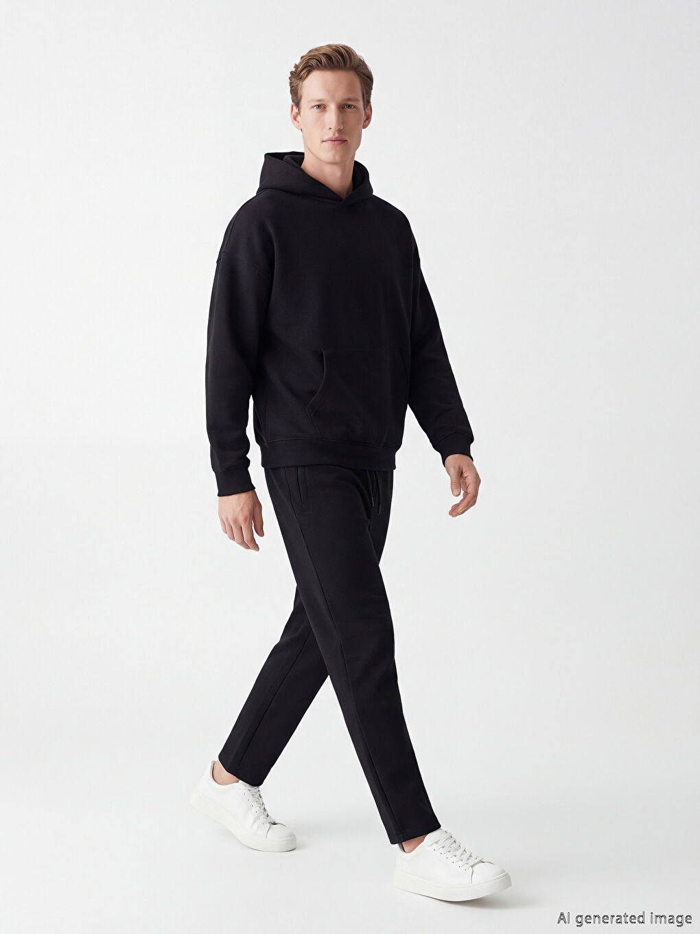 Siyah Standart Kalıp Erkek Eşofman Altı