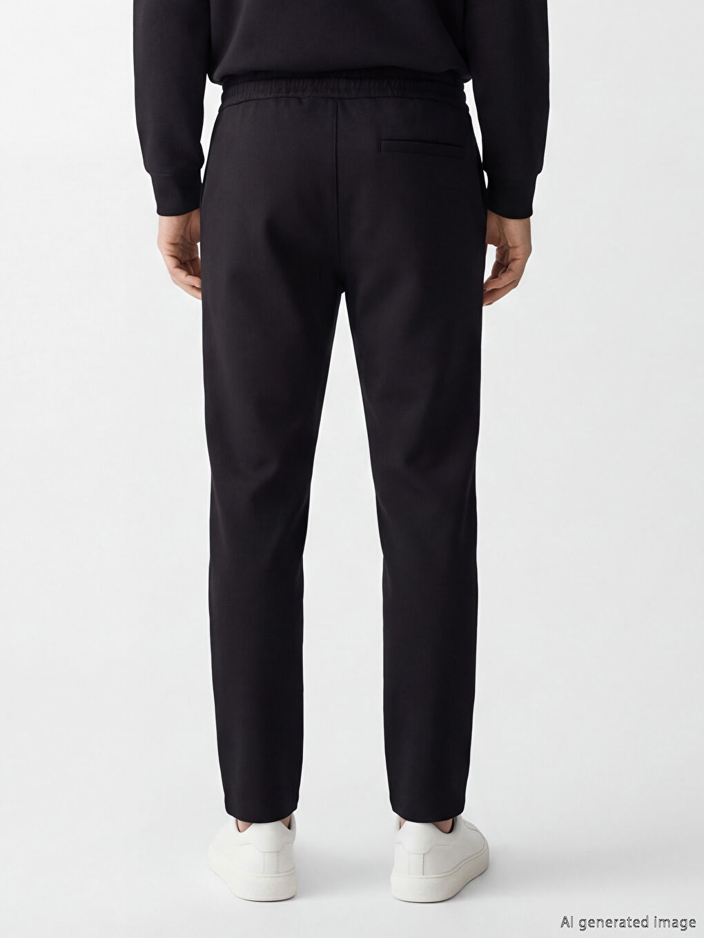 Siyah Standart Kalıp Erkek Eşofman Altı-3