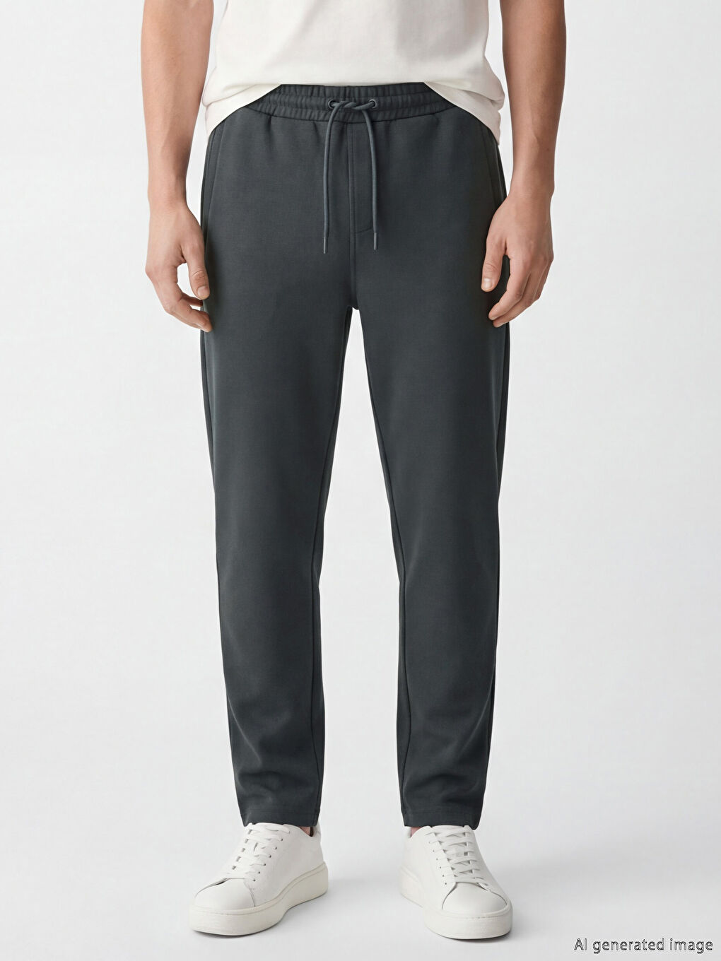 Gri Standart Kalıp Erkek Eşofman Altı-1