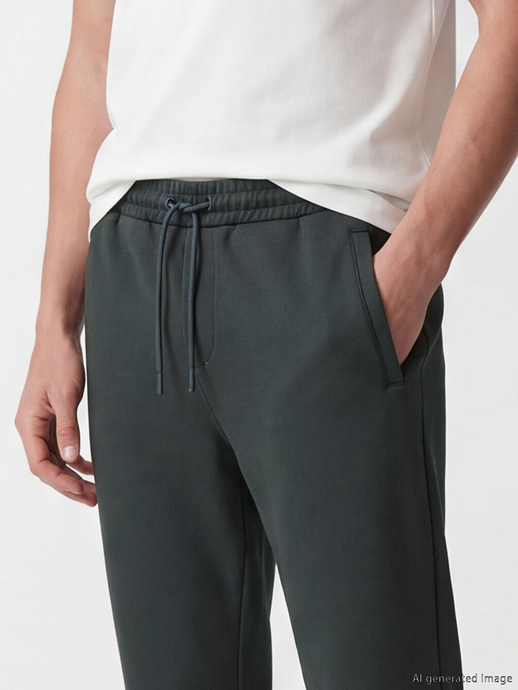 Gri Standart Kalıp Erkek Eşofman Altı-2