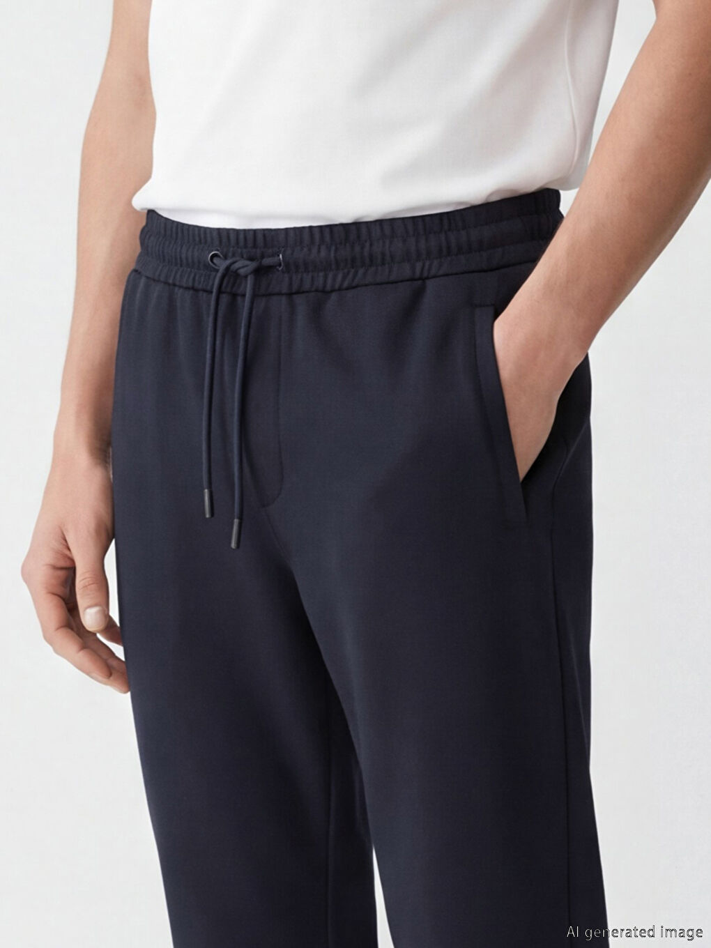 Lacivert Standart Kalıp Erkek Eşofman Altı-2