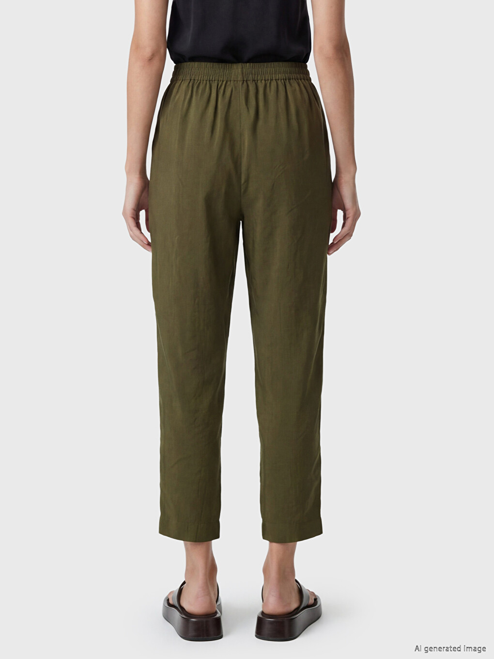 Elastic Waist Modal Blend Women's Trousers-3