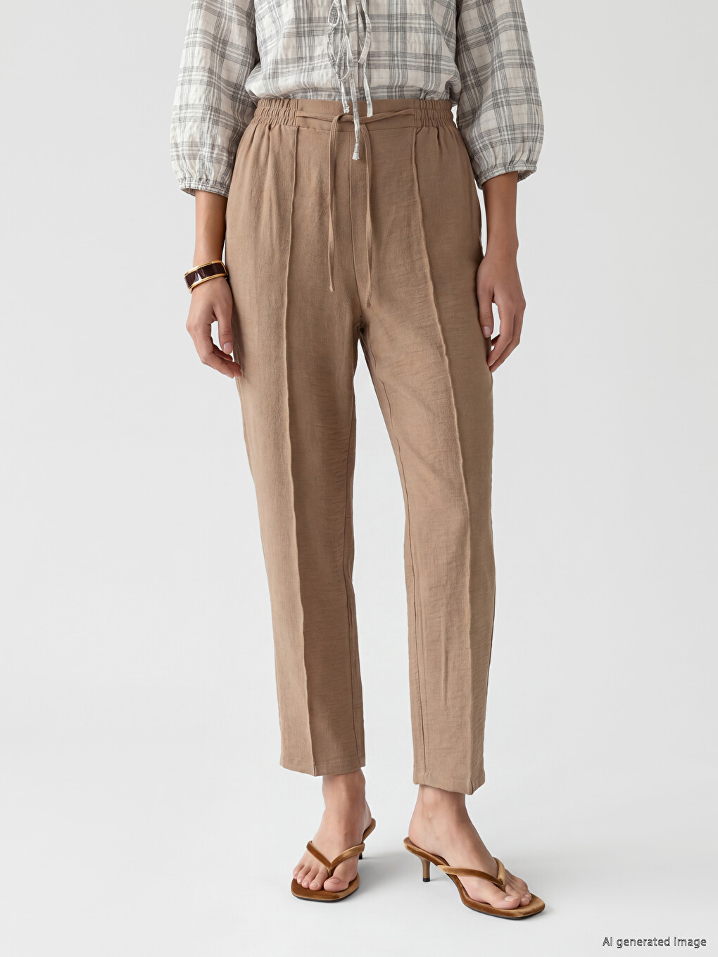 Elastic Waist Women's Trousers-1
