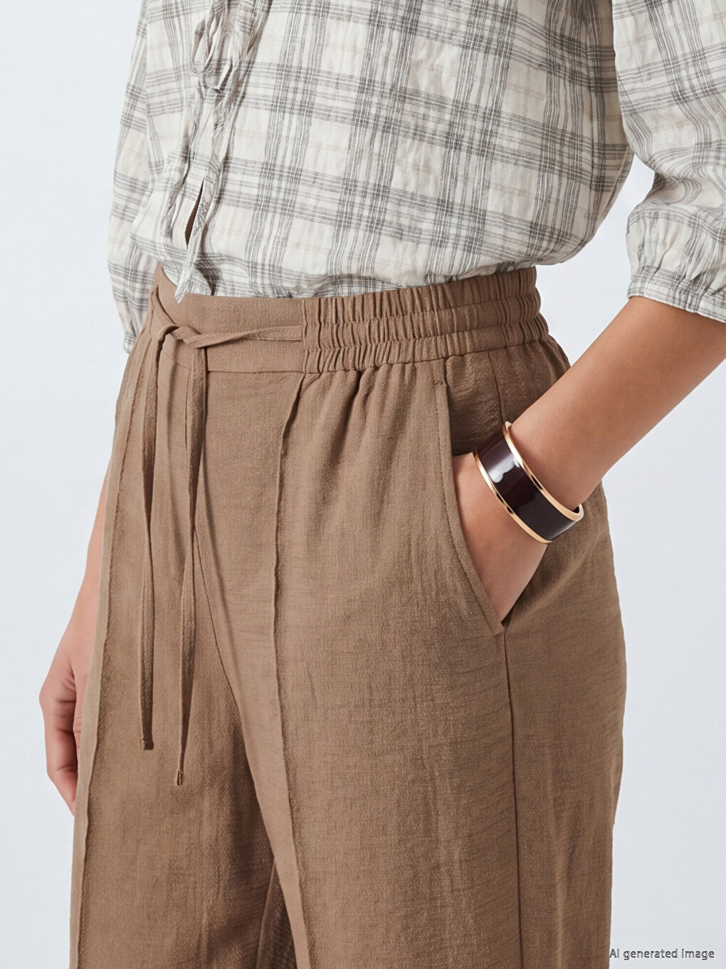 Elastic Waist Women's Trousers-2