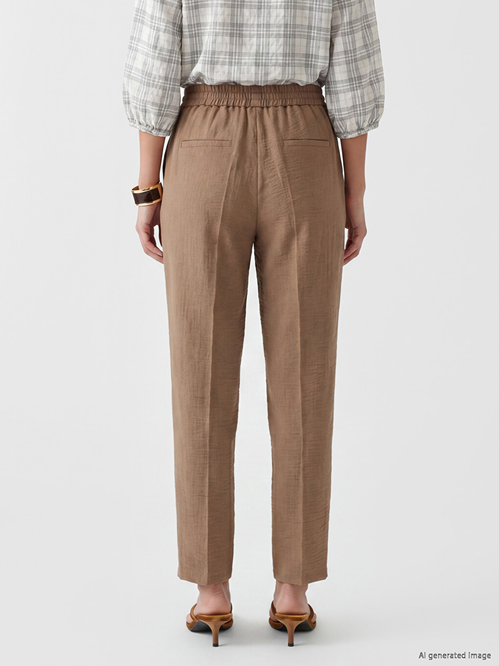 Elastic Waist Women's Trousers-3