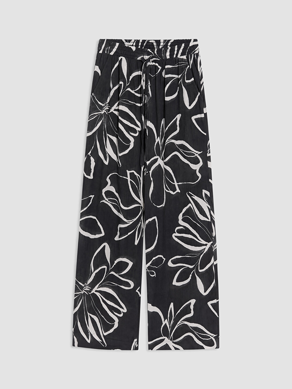 Elastic Waist Floral Women's Trousers-4