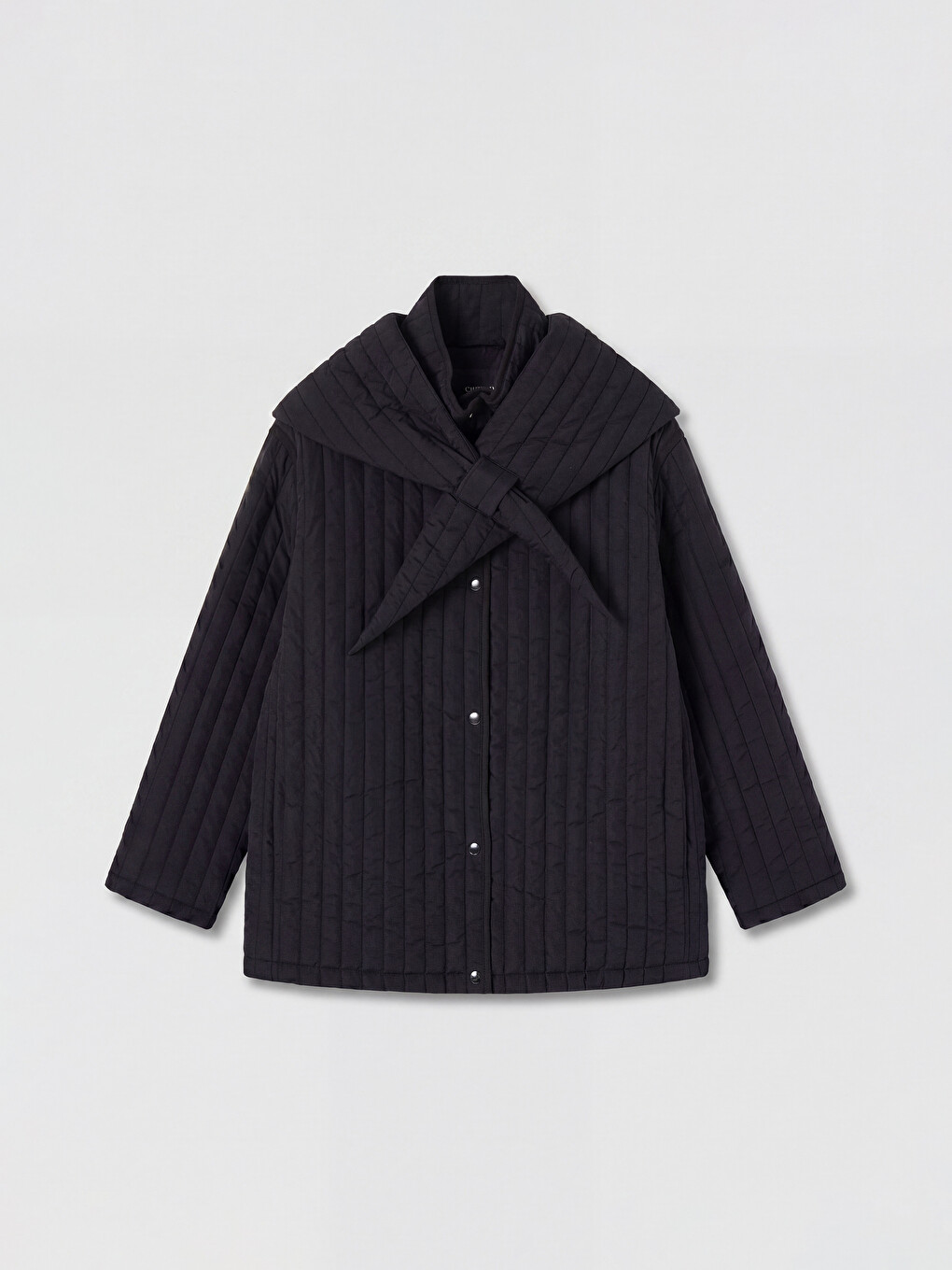 Foulard Collar Quilted Women's Puffer Coat-4