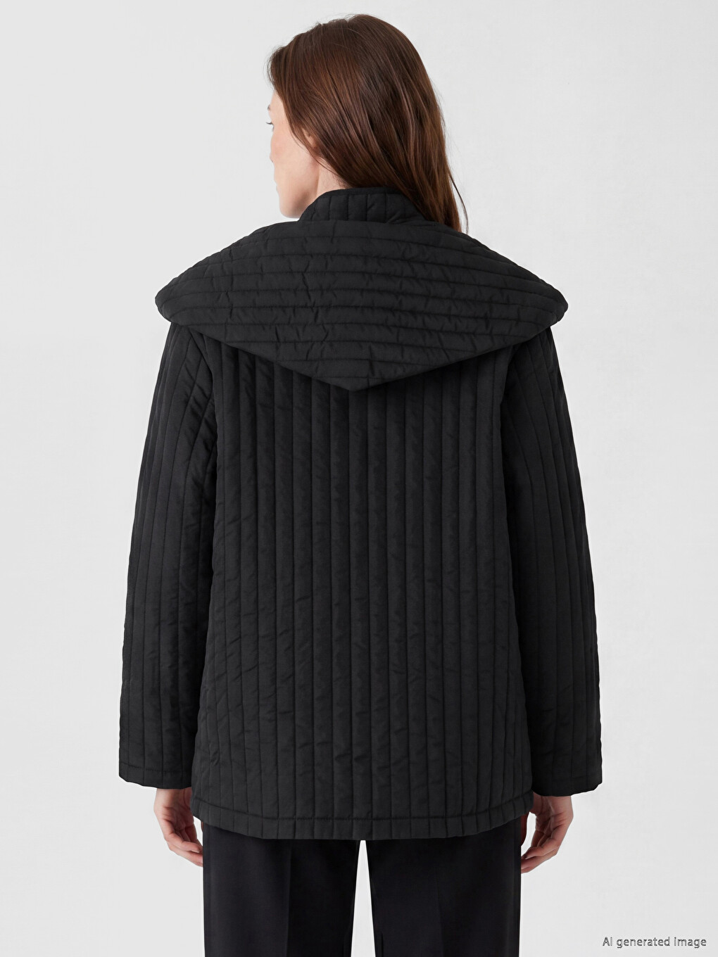 Foulard Collar Quilted Women's Puffer Coat-3