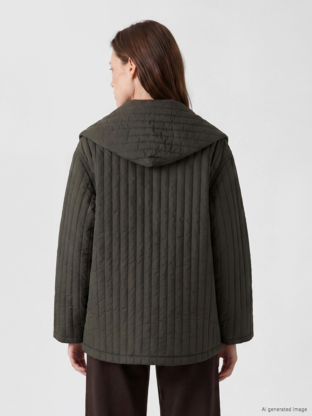 Foulard Collar Quilted Women's Puffer Coat-3