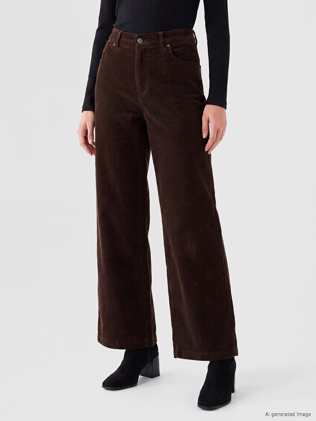 Loose Fit Women's Velvet Trousers-1