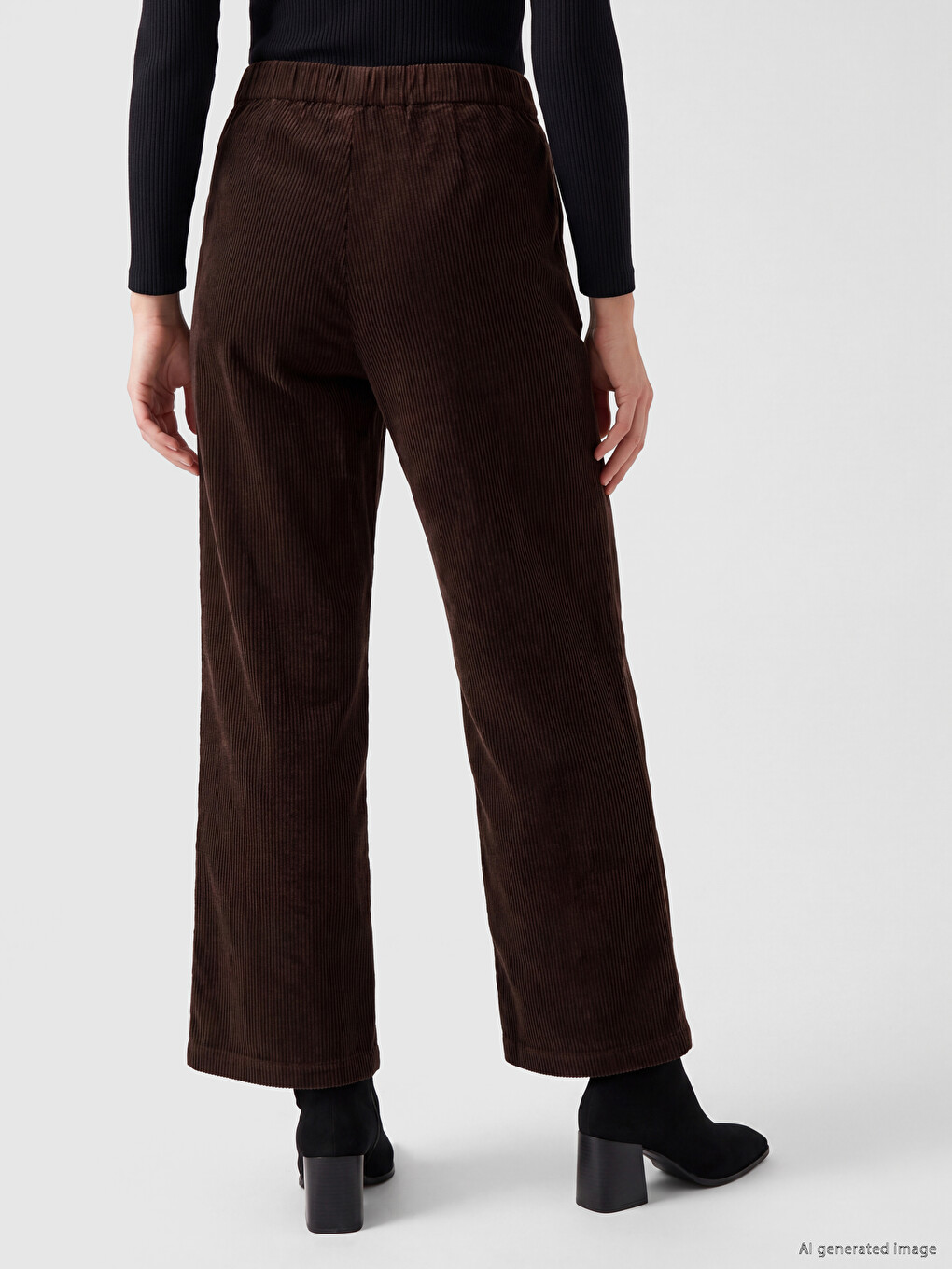 Loose Fit Women's Velvet Trousers-3