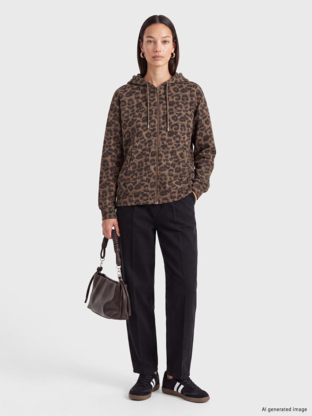 Woman Brown Cardigan-1