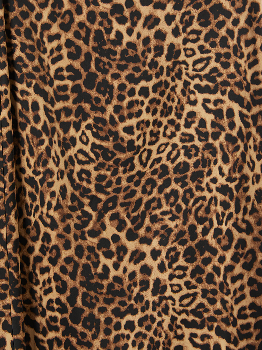 Beli Fermuarlı Leopar Desenli Saten Etek-5