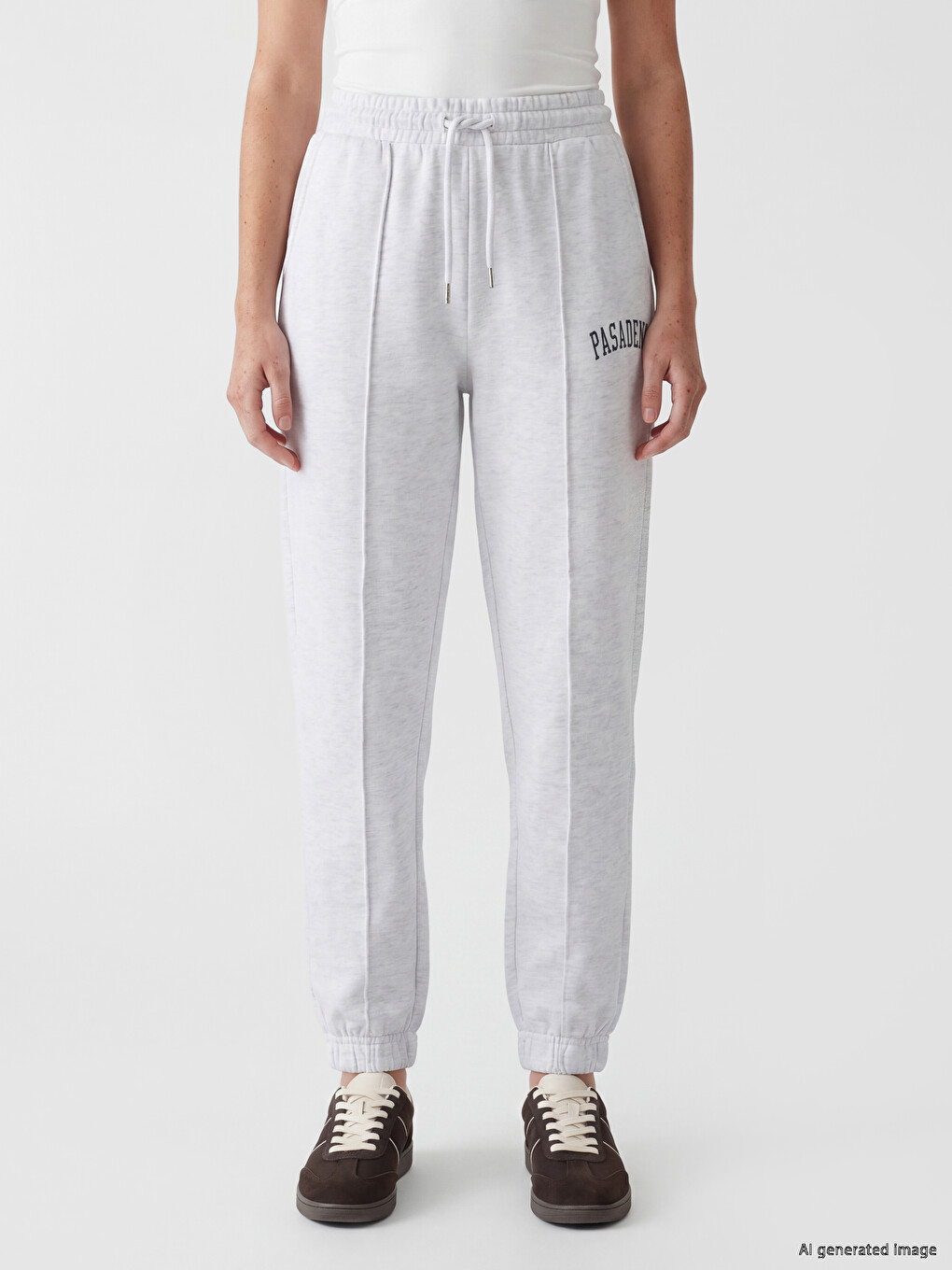 Femër Gri Pantallona Sportive Jogger-1