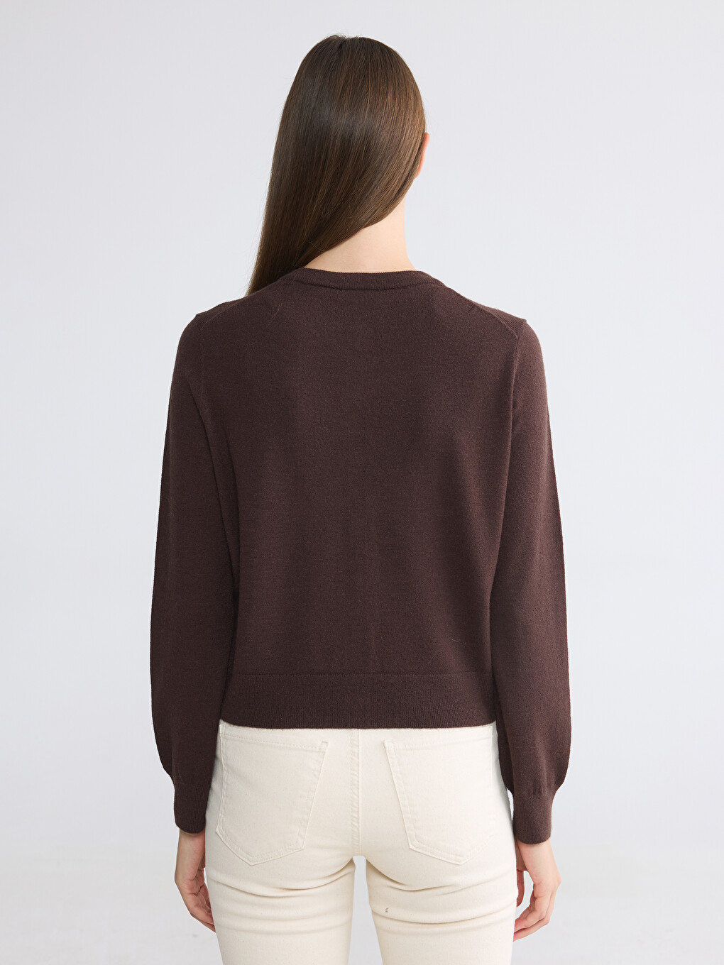 Woman Brown Cardigan-3