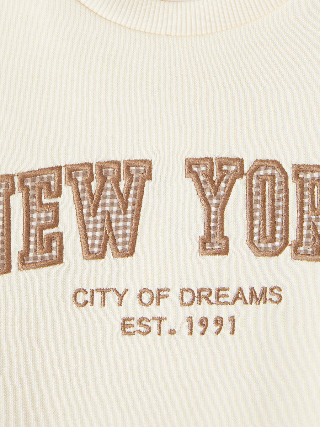 Ekru New York Baskılı Erkek Bebek Sweatshirt-1