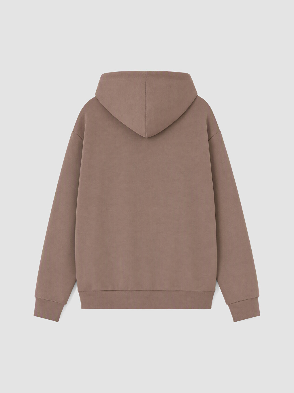 Kahverengi Soft Touch Oversize Kadın Fermuarlı Sweatshirt-2