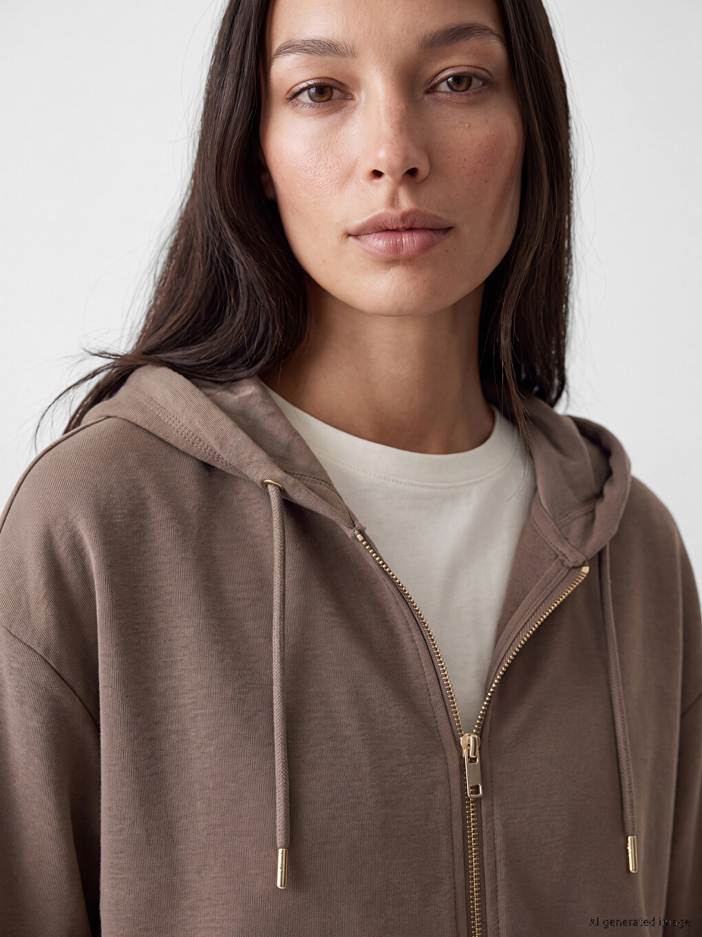 Soft Touch Oversize Women's Zip-up Sweatshirt-2