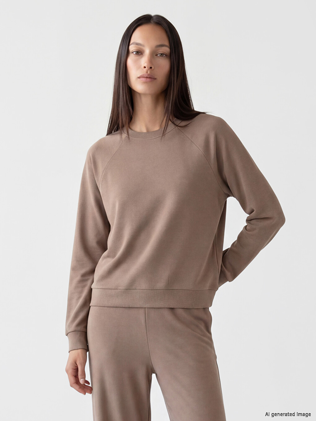 Crew Neck Raglan Sleeve Women's Sweatshirt